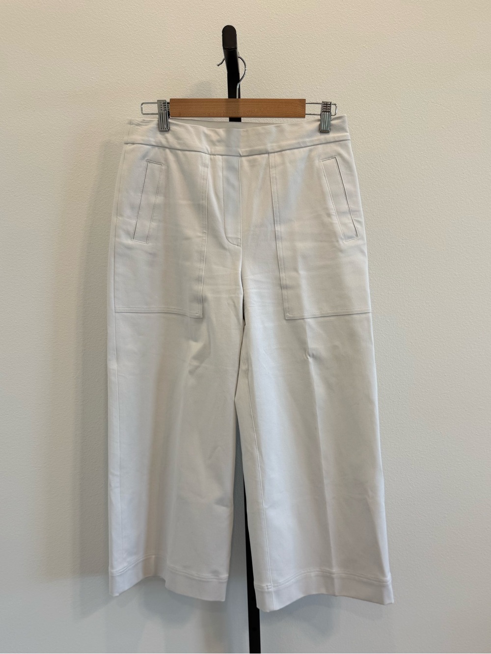 SPANX On the Go Wide Leg Crop Pant White Coastal Business Casual Staple Med